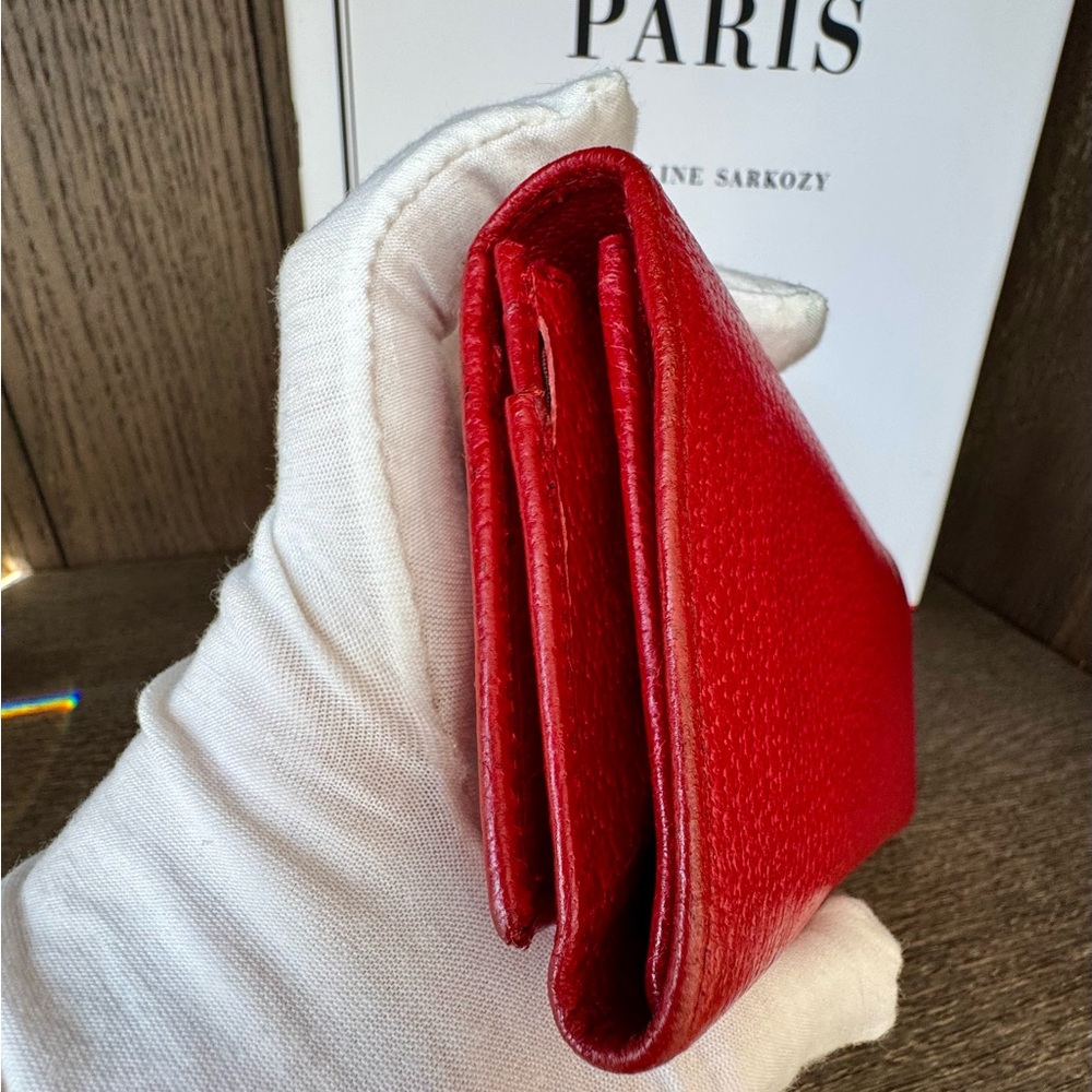 Red Leather Prada Flap Continental Wallet - Picture 9 of 11